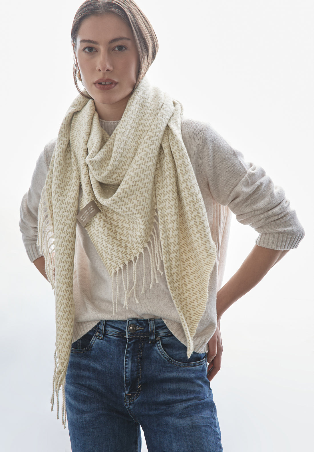 Street One Dreieckstuch Damen Fransenmuster