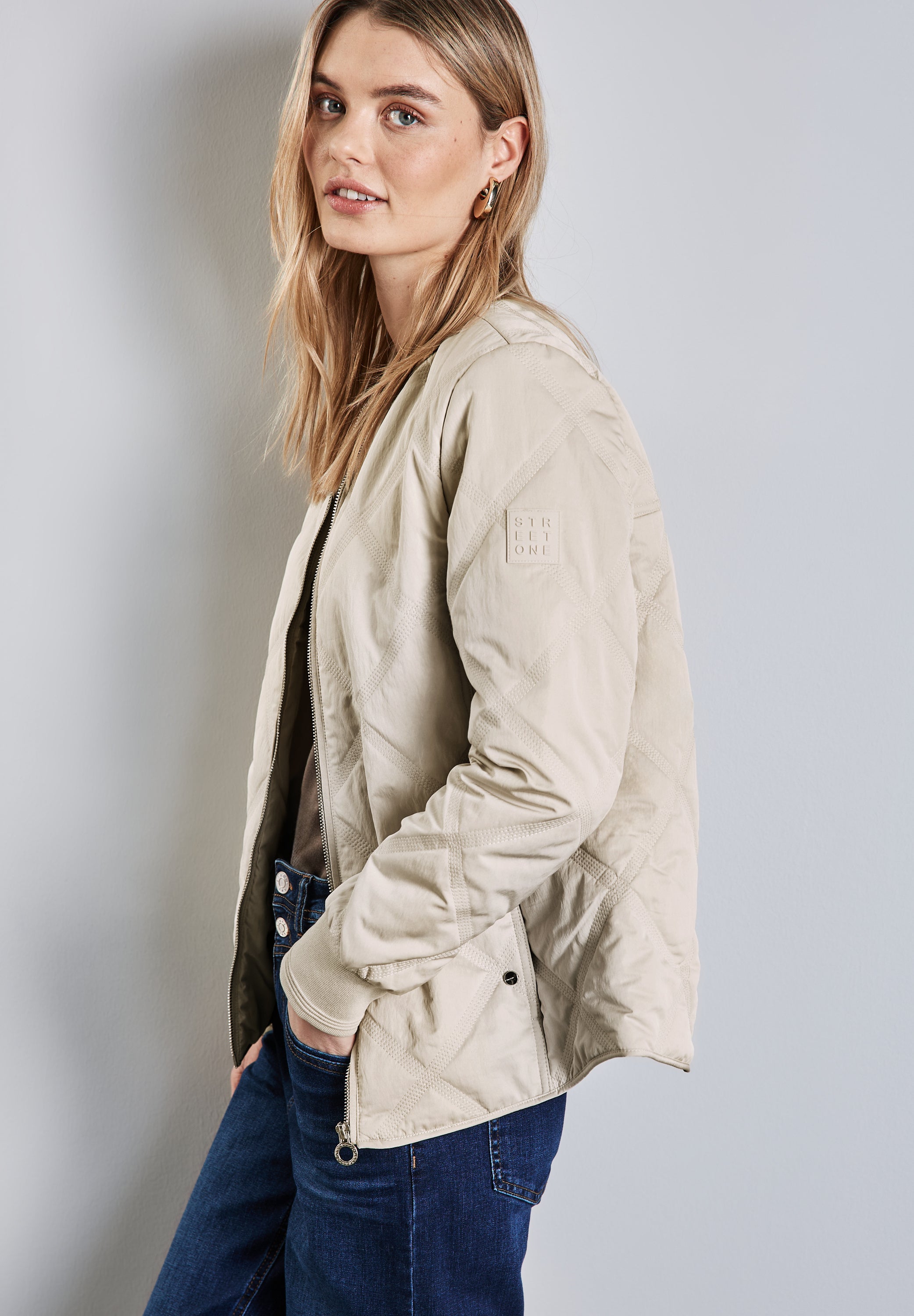 Street One Blouson Damen Diamantsteppung Seidiger Glanz