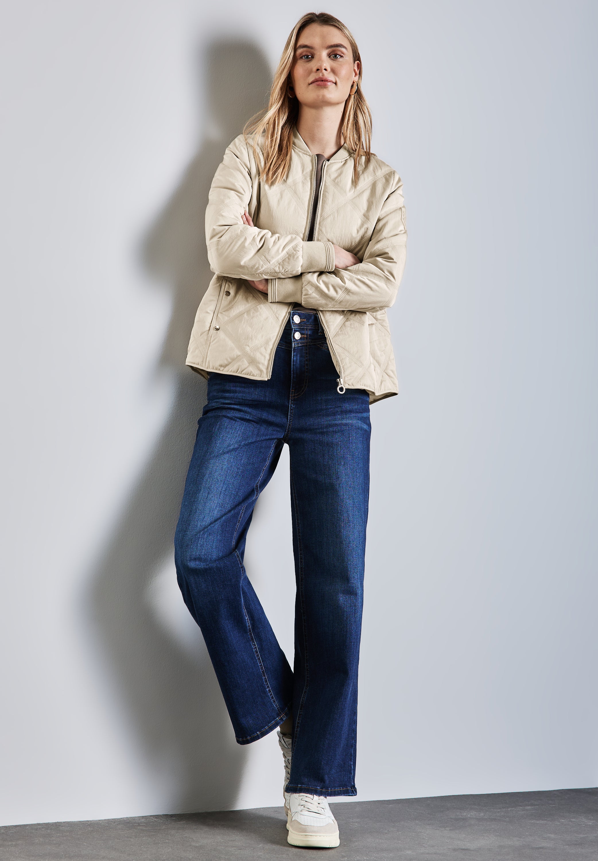 Street One Blouson Damen Diamantsteppung Seidiger Glanz