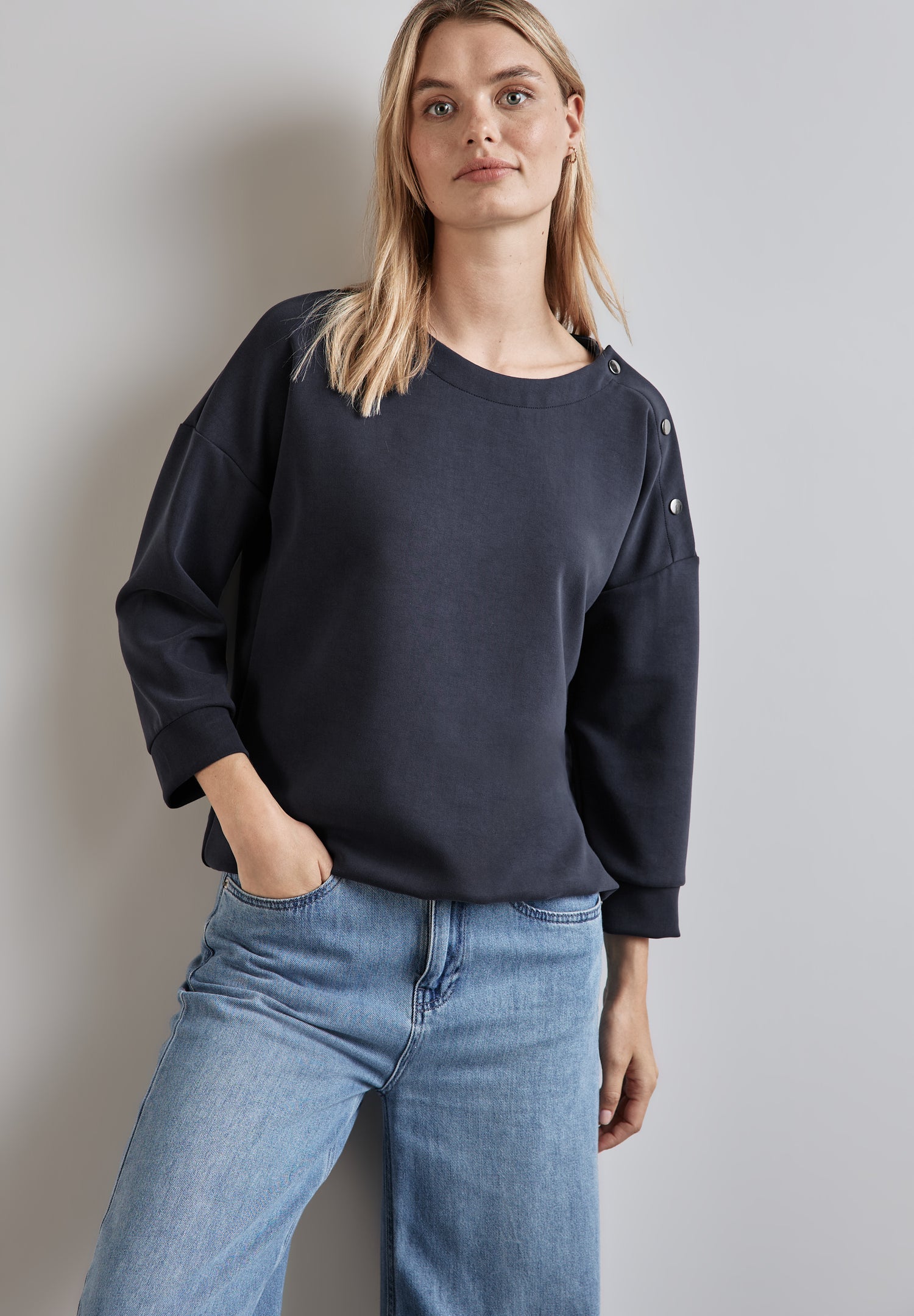 Street One Shirt im Silk Look Damen Elegant mit 3/4 Arm