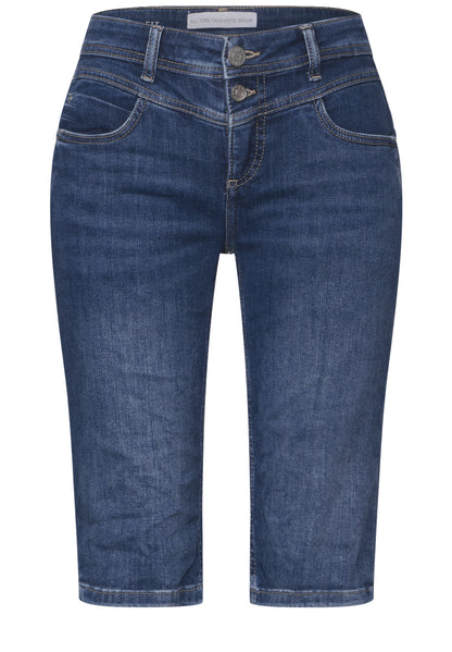 Street One Bermuda Jeans Damen Slim Fit Mid Waist Stretch