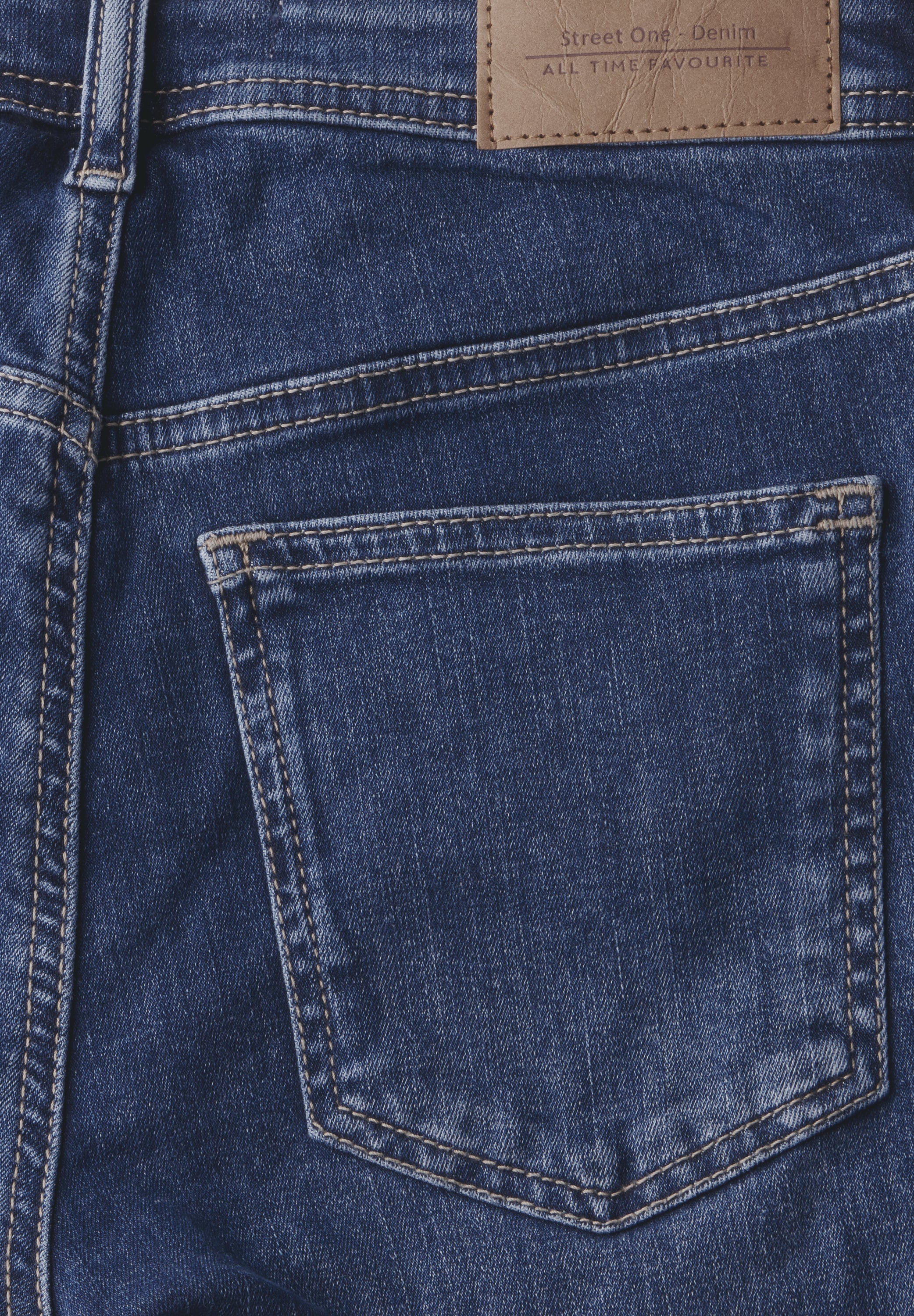 Street One Bermuda Jeans Damen Slim Fit Mid Waist Stretch