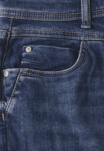 Street One Bermuda Jeans Damen Slim Fit Mid Waist Stretch