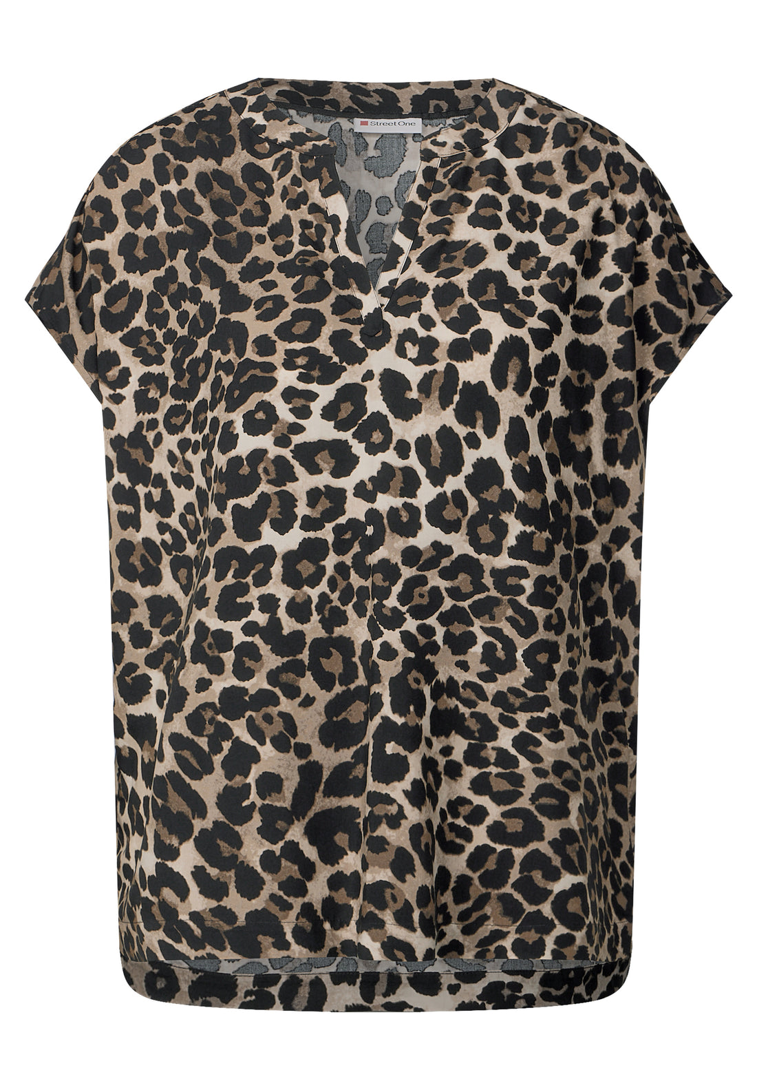 Street One Blusenshirt Damen Leo-Muster entspannte Passform