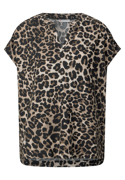 Street One Blusenshirt Damen Leo-Muster entspannte Passform