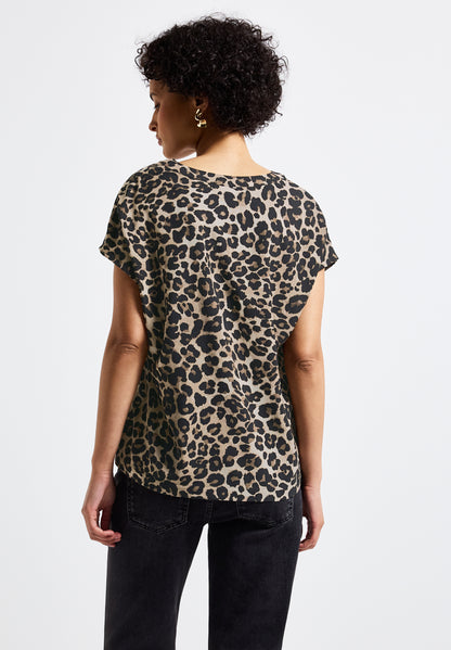 Street One Blusenshirt Damen Leo-Muster entspannte Passform