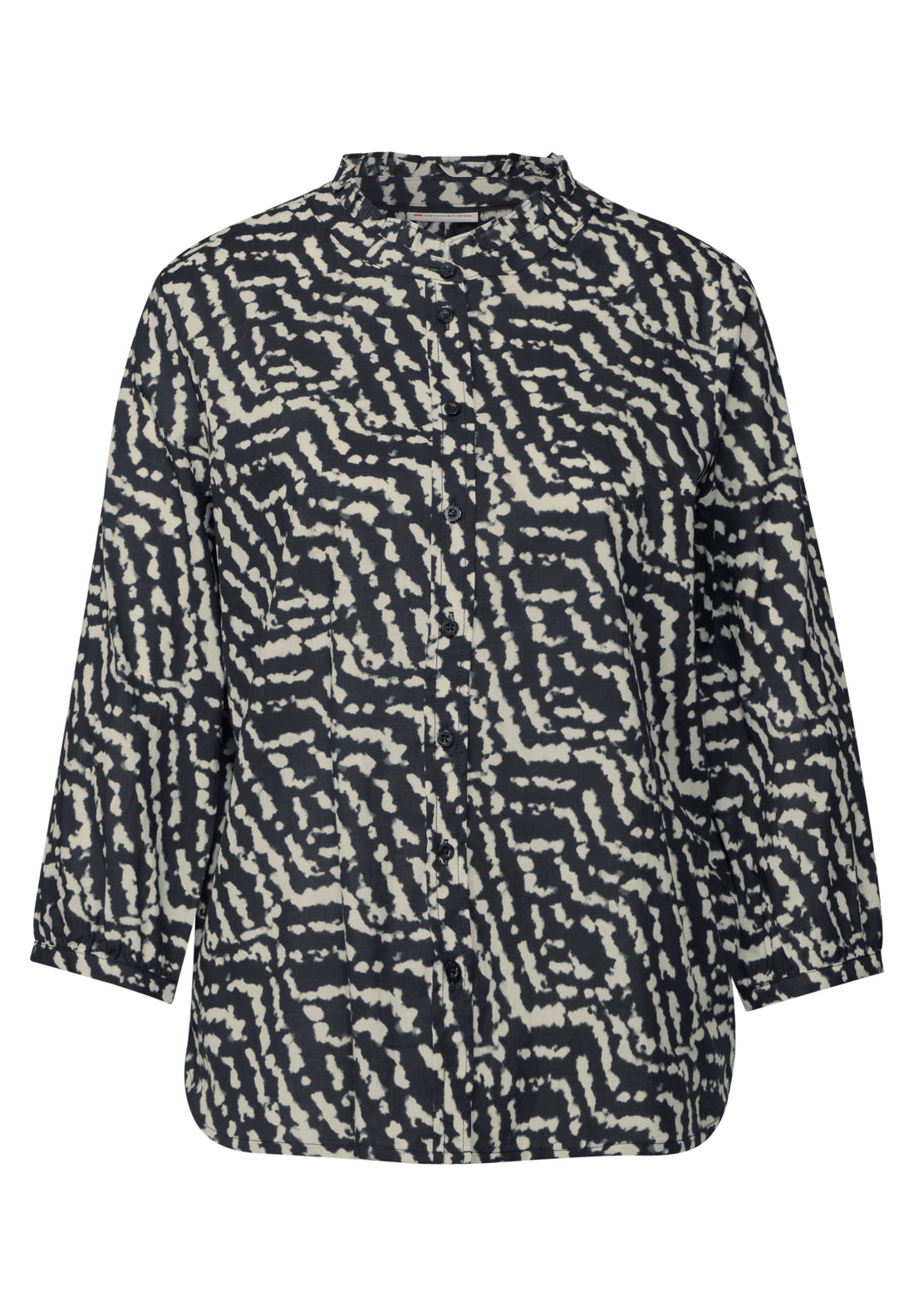 Street One Print-Bluse Damen Rüschenmuster Baumwolle