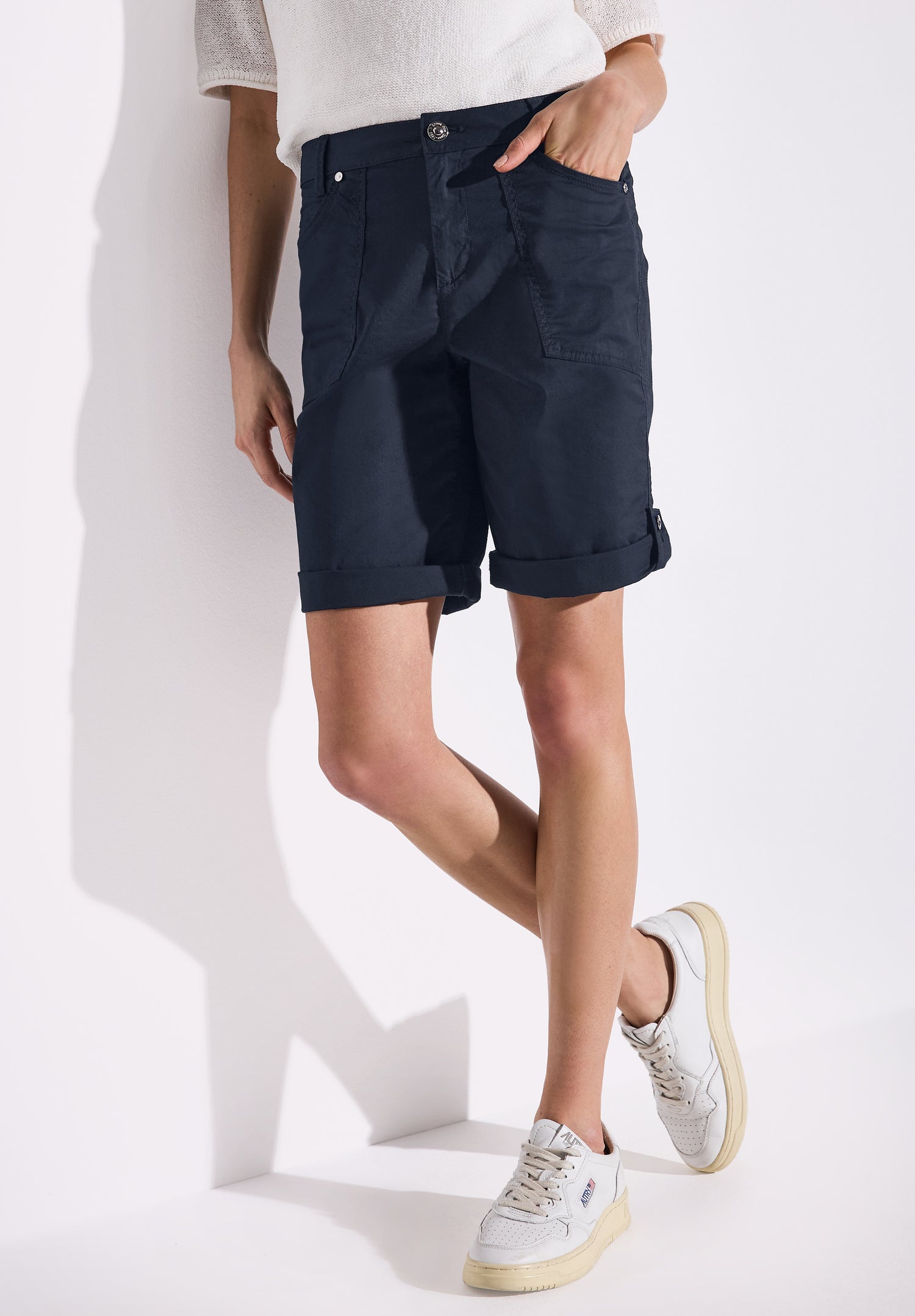 Street One Bermuda Damen Casual Fit Bequem Stretch Baumwolle