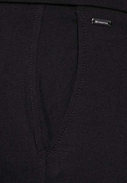 Street One Jersey Hose Emee Damen Bequeme Loose Fit High Waist Wide Leg