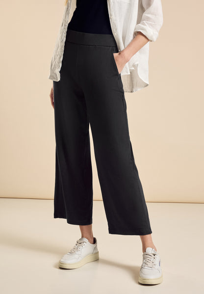 Street One Jersey Hose Emee Damen Bequeme Loose Fit High Waist Wide Leg