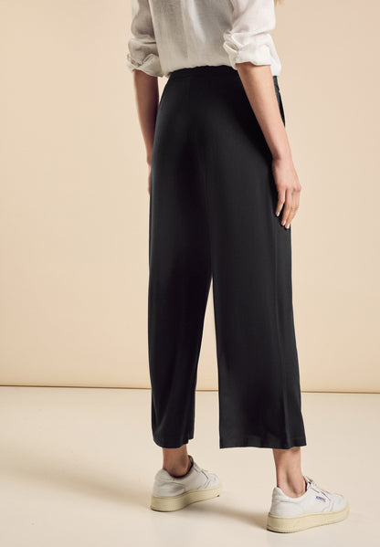 Street One Jersey Hose Emee Damen Bequeme Loose Fit High Waist Wide Leg