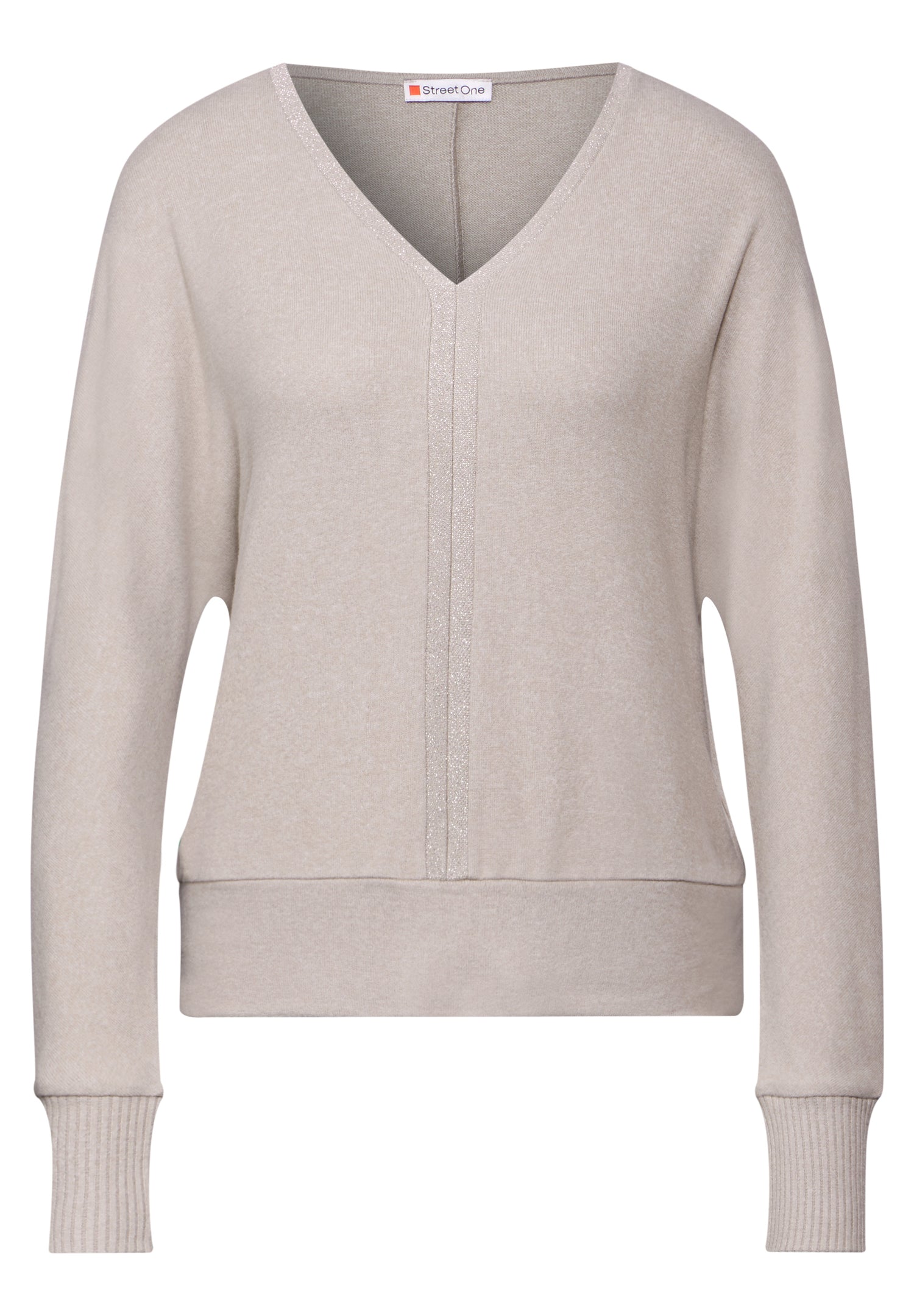 Street One Glitzer-Shirt Damen Glamourös Schwarz