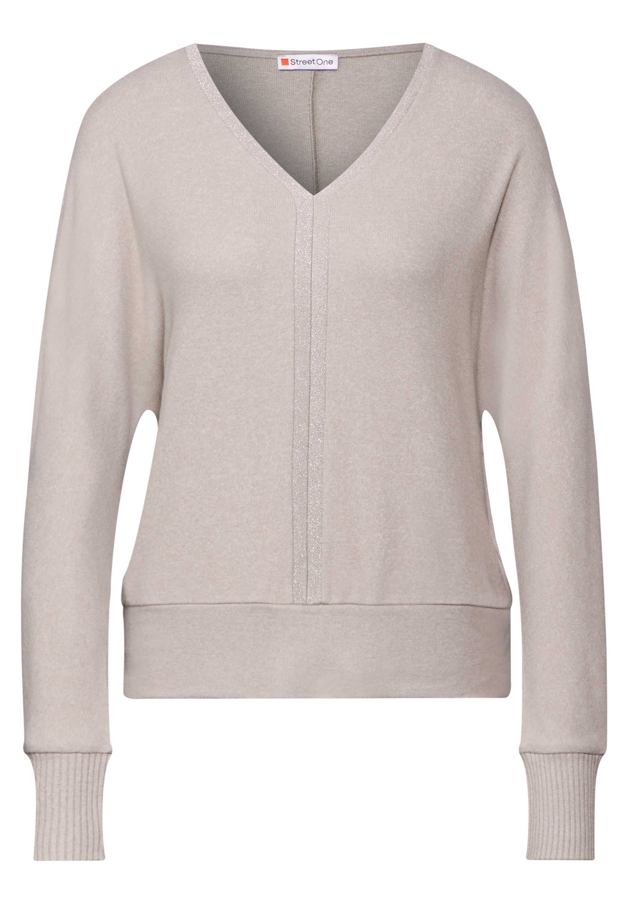 Street One Glitzer-Shirt Damen Glamourös Schwarz