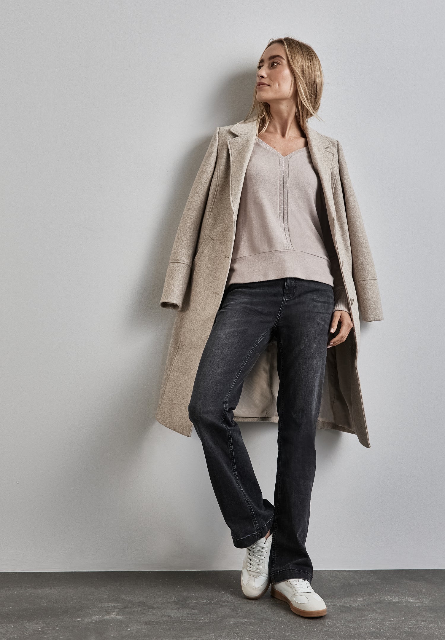Street One Glitzer-Shirt Damen Glamourös Schwarz