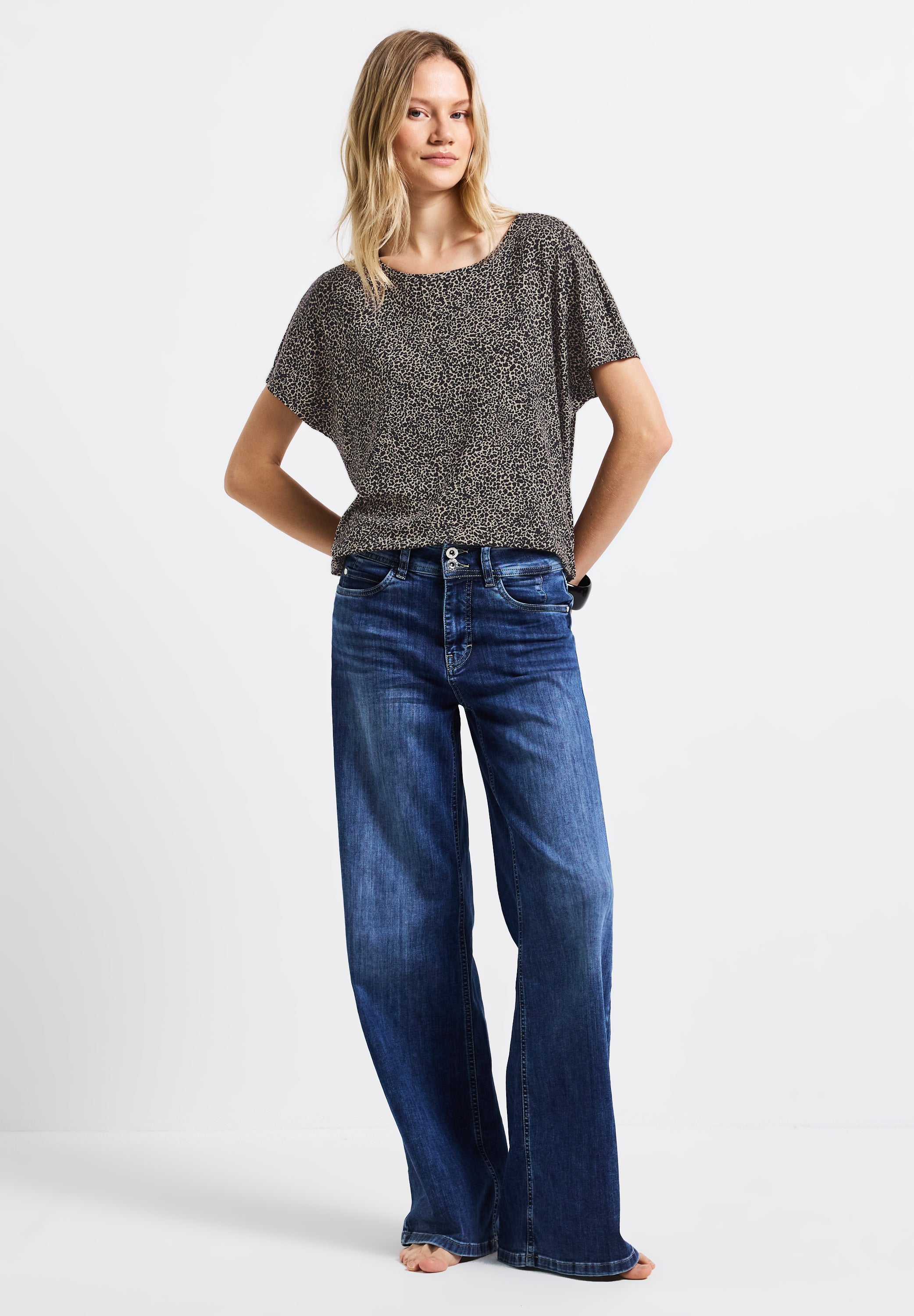 Street One Shirt Damen Animal Print lässige Passform