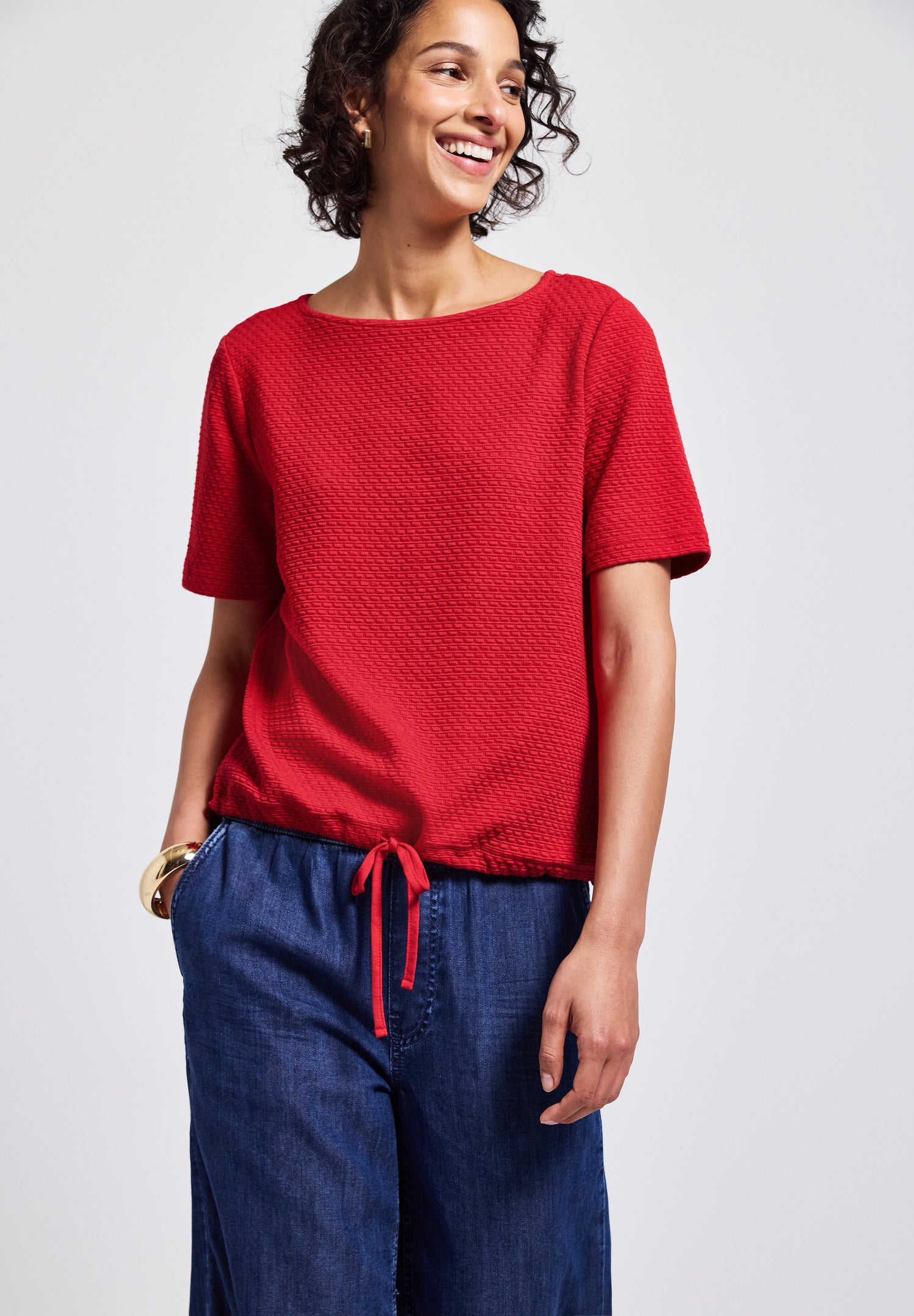 Street One Strukturshirt Damen Feminin mit Tunnelzug