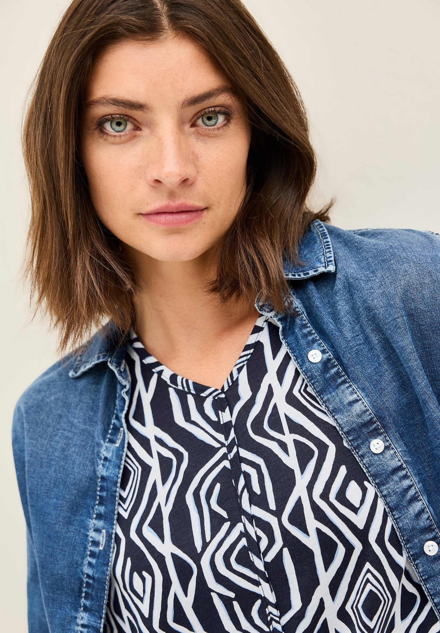 CECIL Deko-Nähte T-Shirt Damen lässig