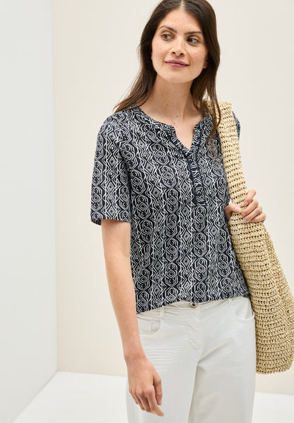 CECIL Tunika T-Shirt Damen mit geschlitztem Ausschnitt