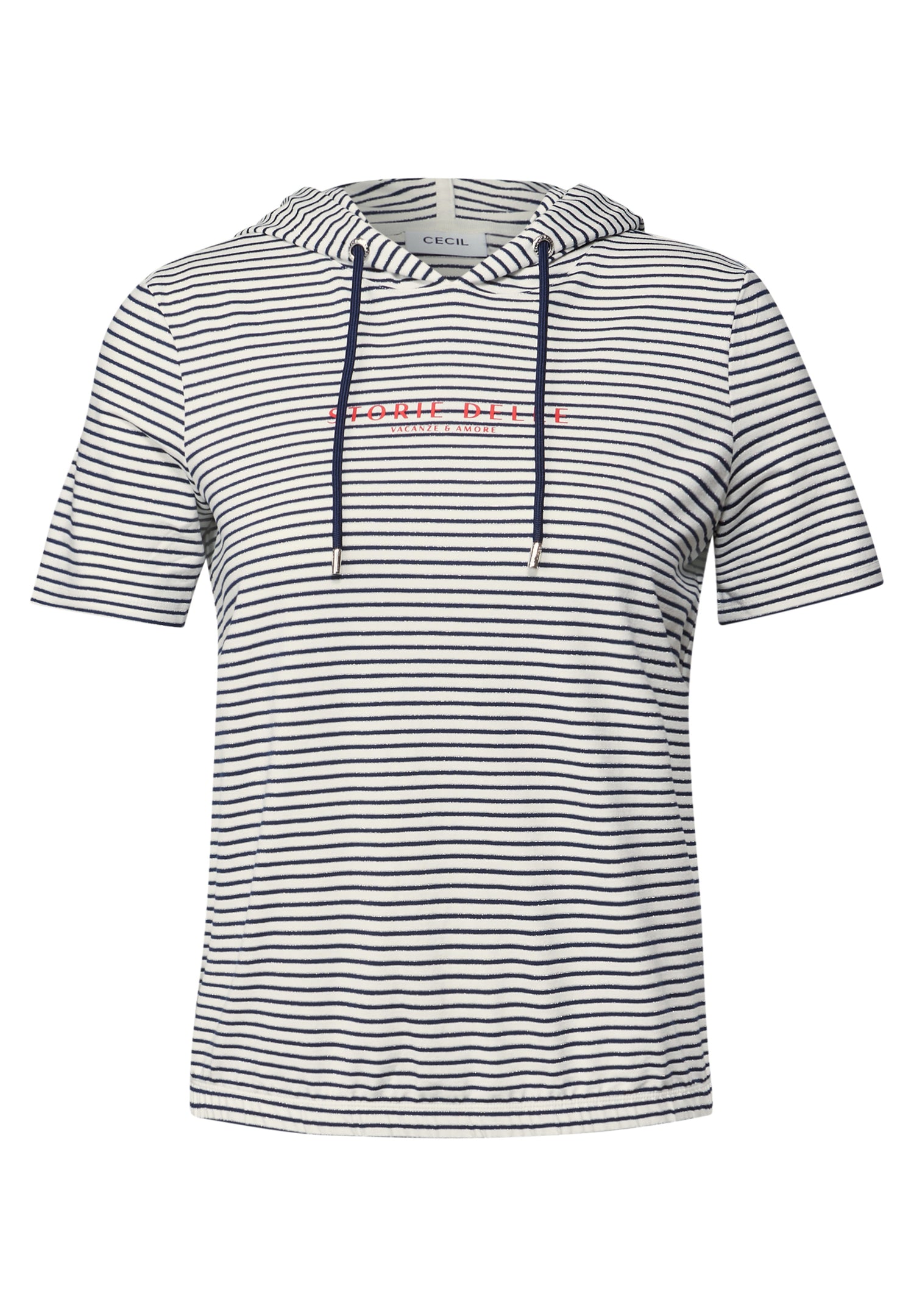 CECIL Streifen-Hoodie mit Glitzer Damen Sportlich-Feminin