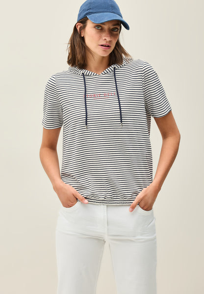 CECIL Streifen-Hoodie mit Glitzer Damen Sportlich-Feminin