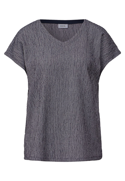CECIL Crepe-Struktur Shirt Damen Blau