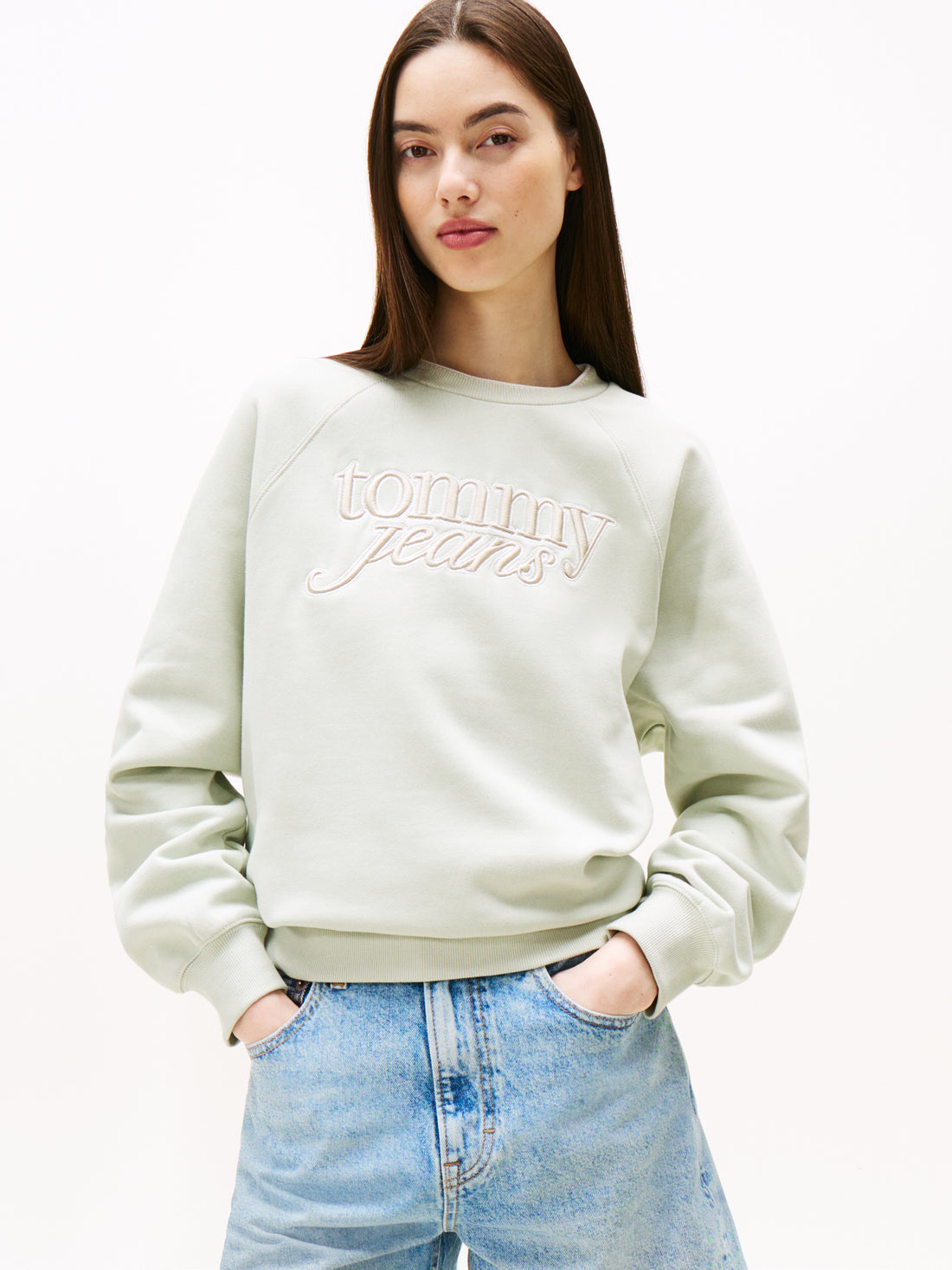 TJW RLX SCRIPT CREW EXT Damen Pullover Komfortabel