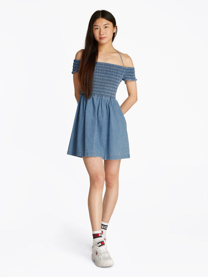 TJW CHAMBRAY FIT &amp; FLARE DRESS Damen Blau