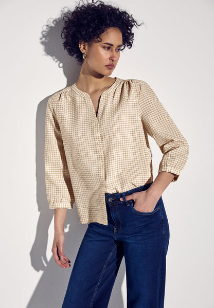 Street One Seersucker Bluse Damen Karo-Muster