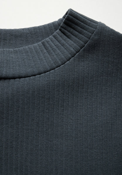 Street One Langarmshirt Damen mit Turtleneck und Rippstruktur