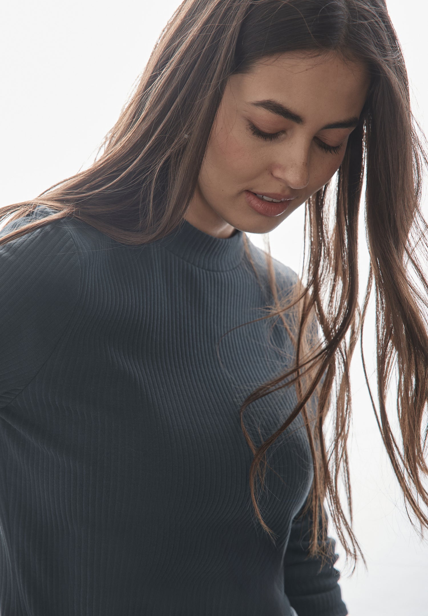Street One Langarmshirt Damen mit Turtleneck und Rippstruktur