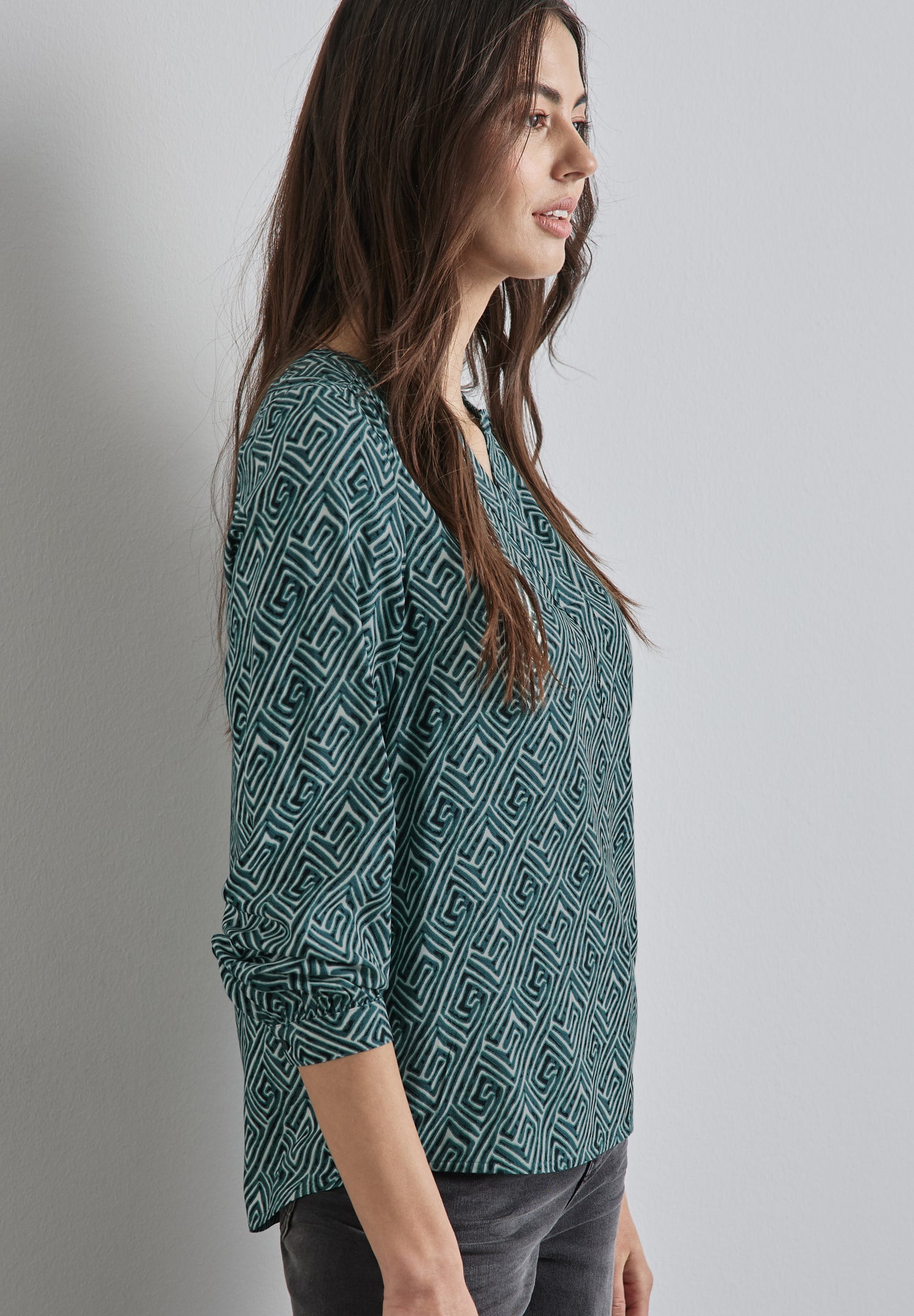 Street One Langarmbluse Damen Geometrisches Muster