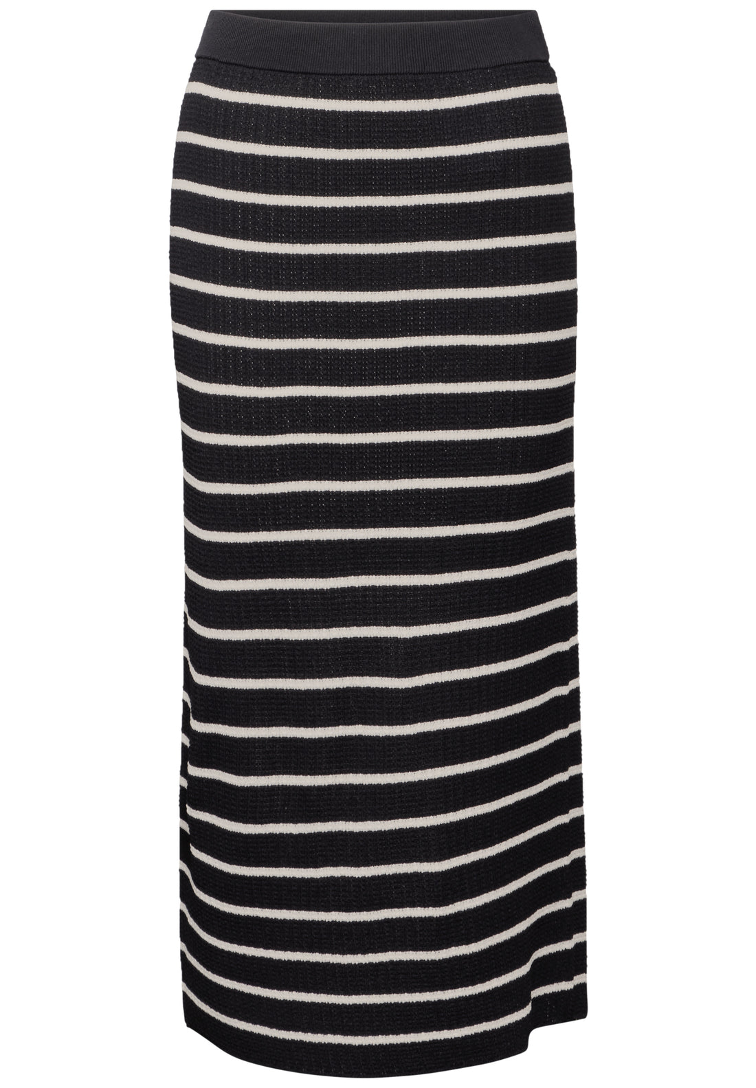 Street One Midi-Rock Damen Elastischer Bund Rippstruktur Viskosemix