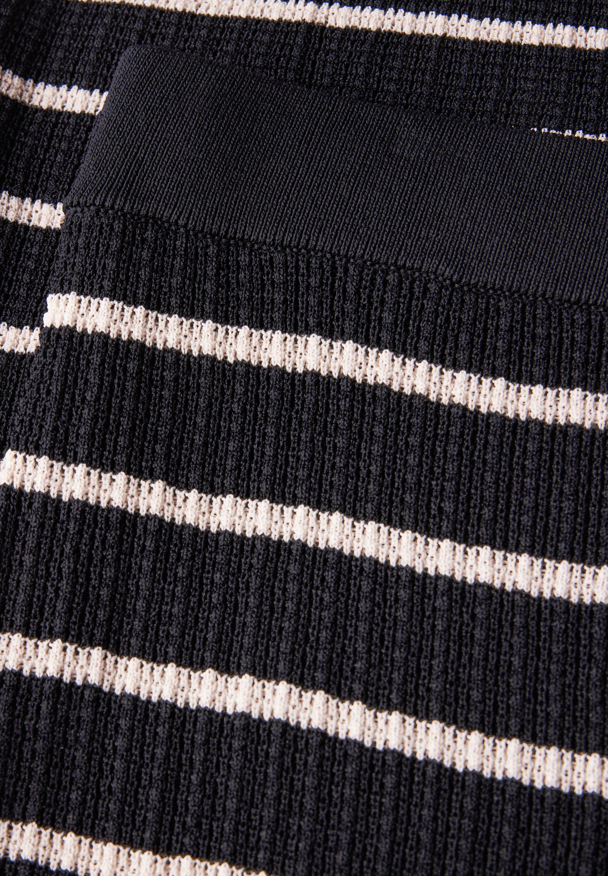 Street One Midi-Rock Damen Elastischer Bund Rippstruktur Viskosemix