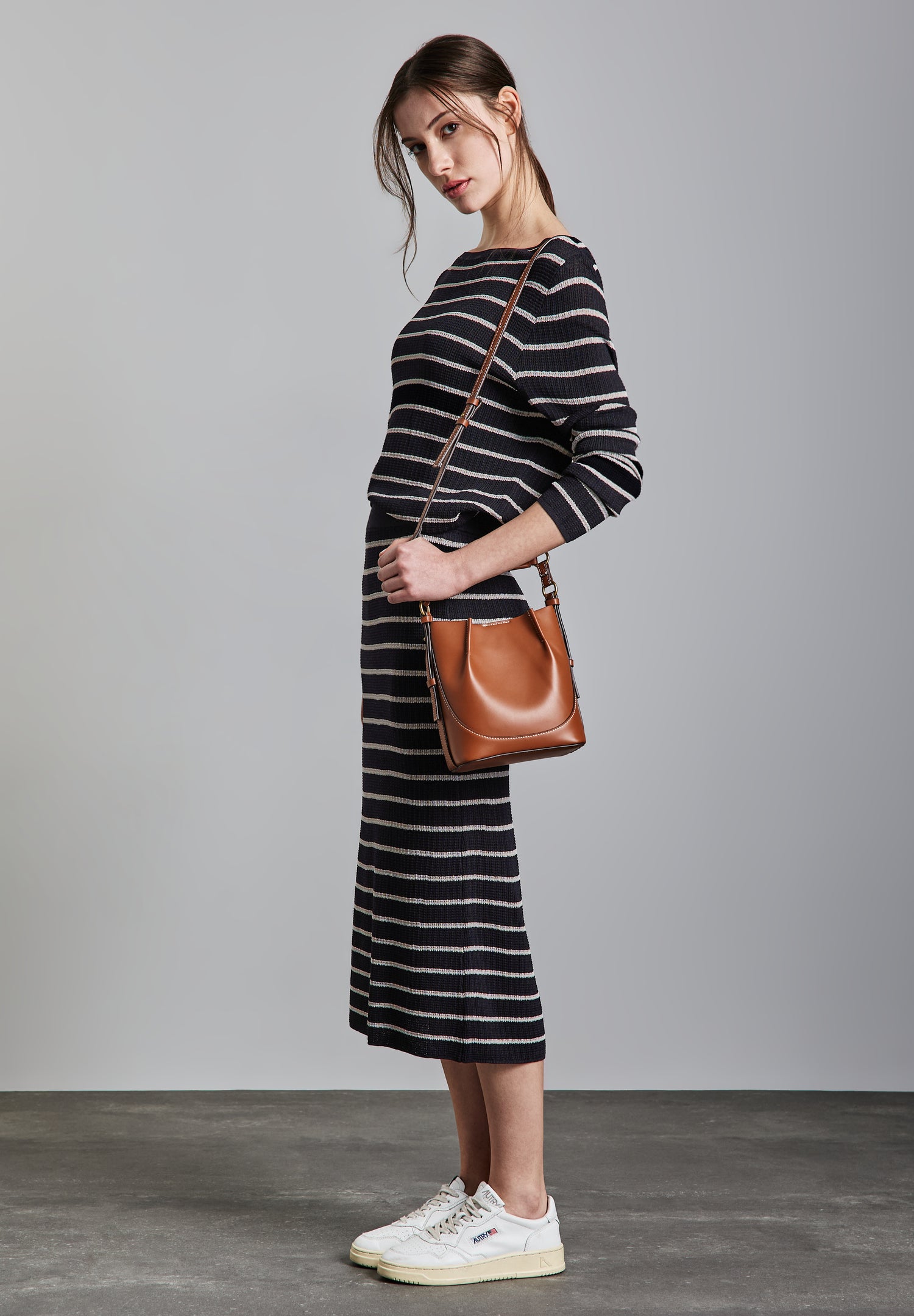 Street One Midi-Rock Damen Elastischer Bund Rippstruktur Viskosemix