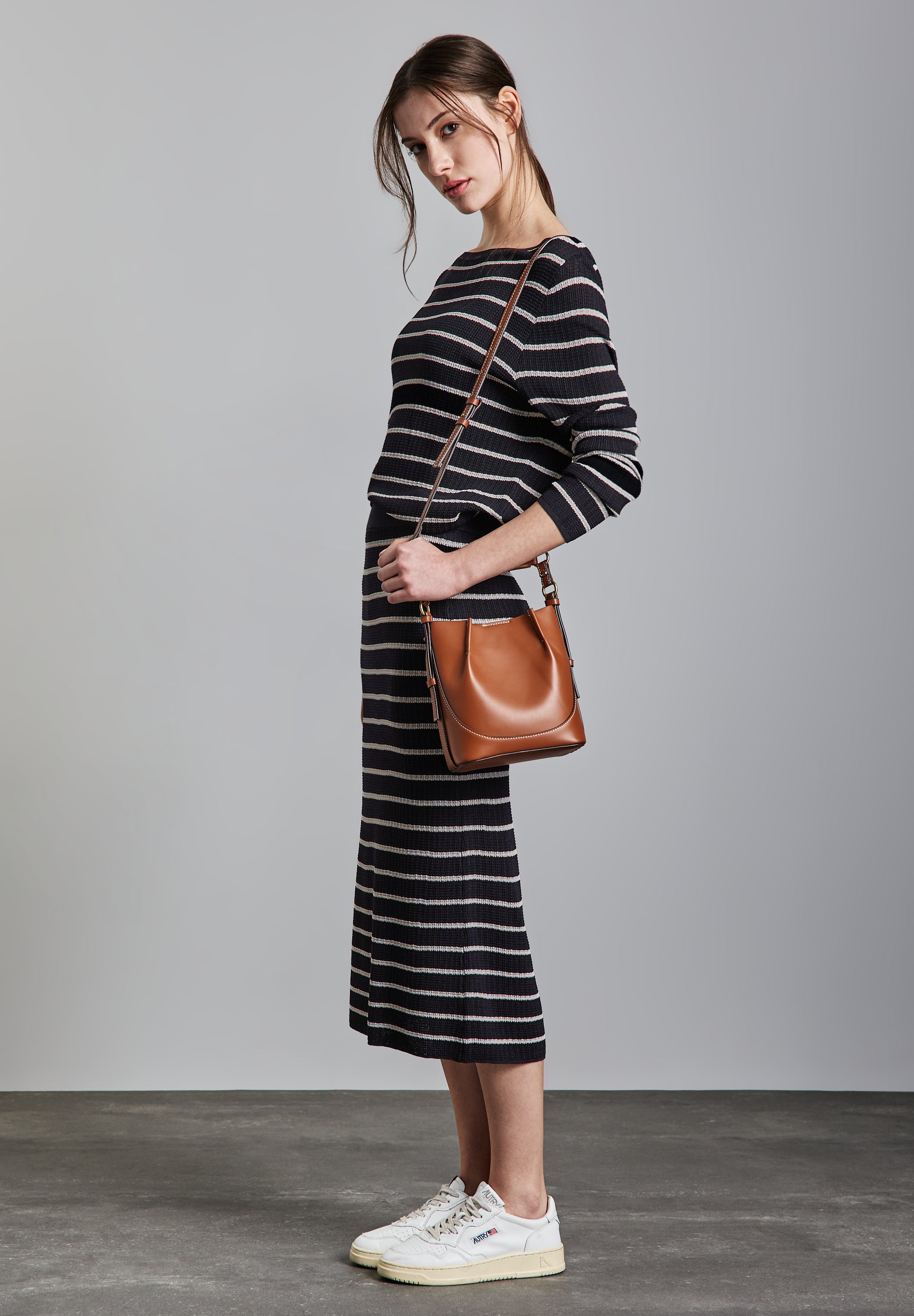 Street One Midi-Rock Damen Elastischer Bund Rippstruktur Viskosemix