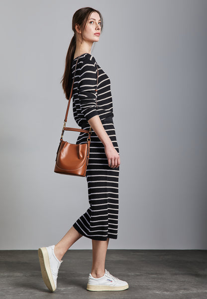 Street One Midi-Rock Damen Elastischer Bund Rippstruktur Viskosemix