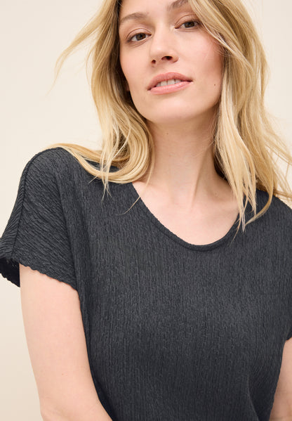 CECIL Smok-Struktur T-Shirt Damen Angenehmer Tragekomfort