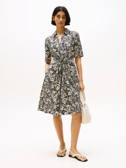 Theur LINEN VIS KNOTTED Sommerkleid für Damen mit tropischem Flair