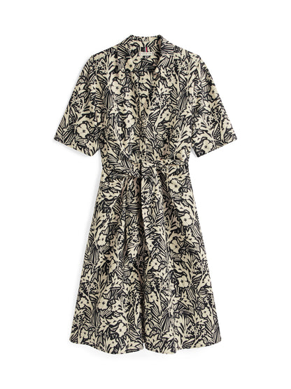 Theur LINEN VIS KNOTTED Sommerkleid für Damen mit tropischem Flair