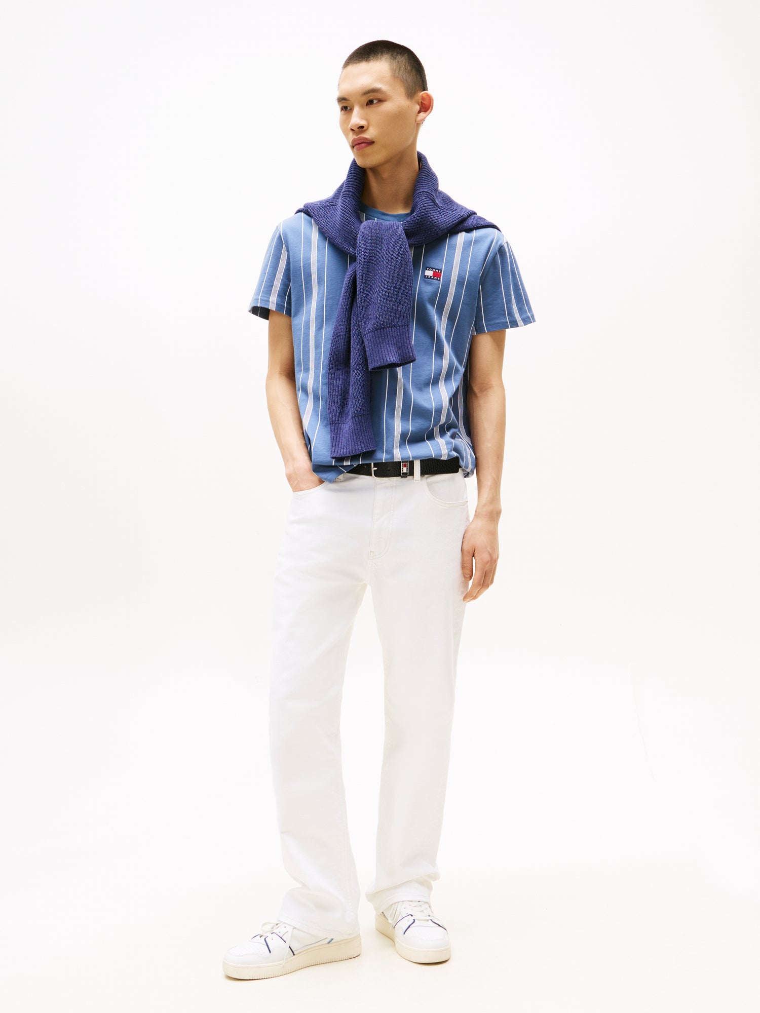 TJM REG VERT STRIPE SS TEE - Herren T-Shirt in Blue Moment Stripe