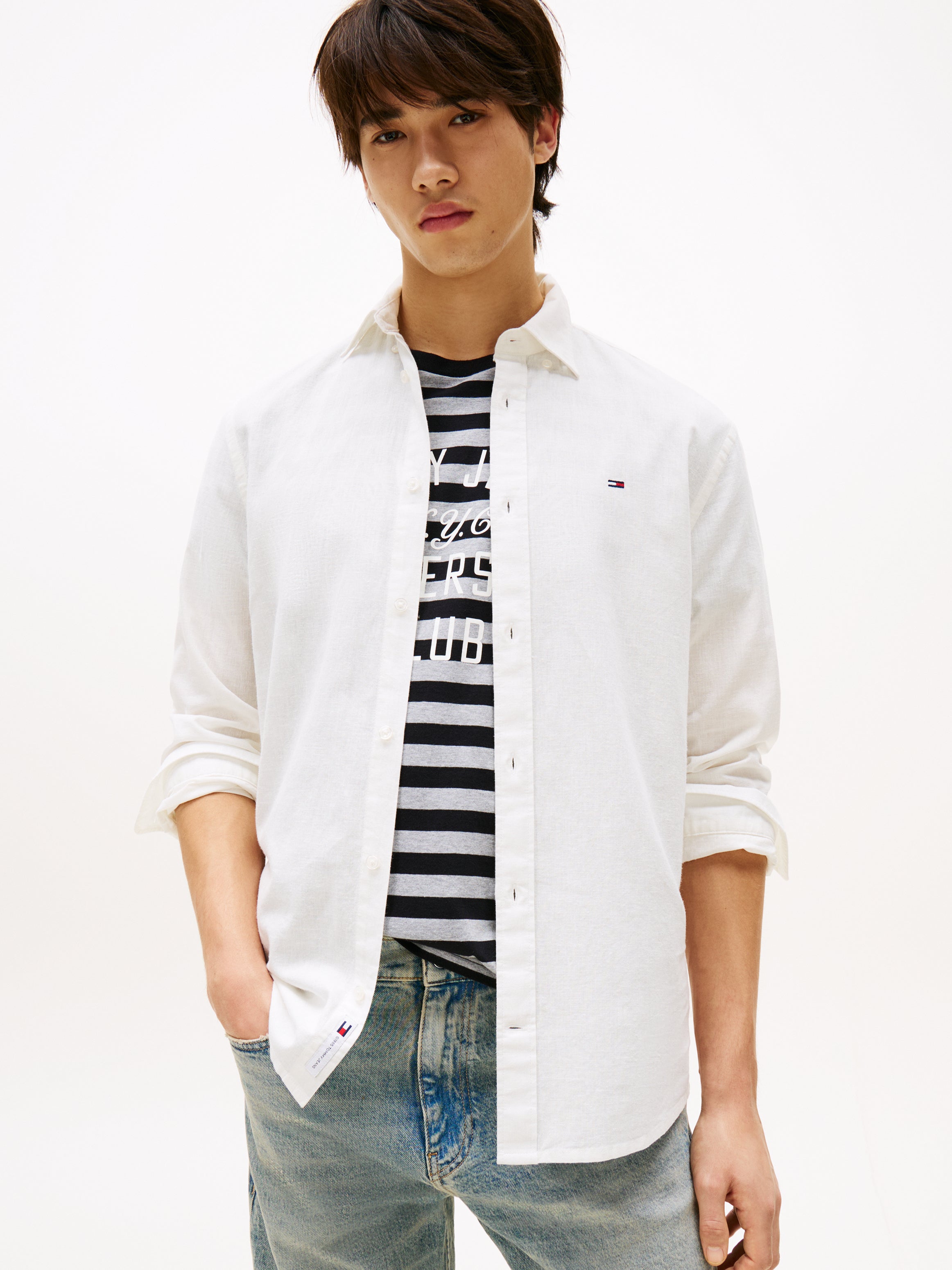 TJM REG LINEN BLEND LS SHIRT EXT - Hochwertiges Hemd für Männer