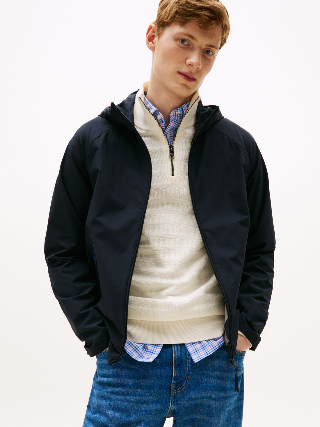 TECH HOODED JACKET Desert Sky Herren Blau