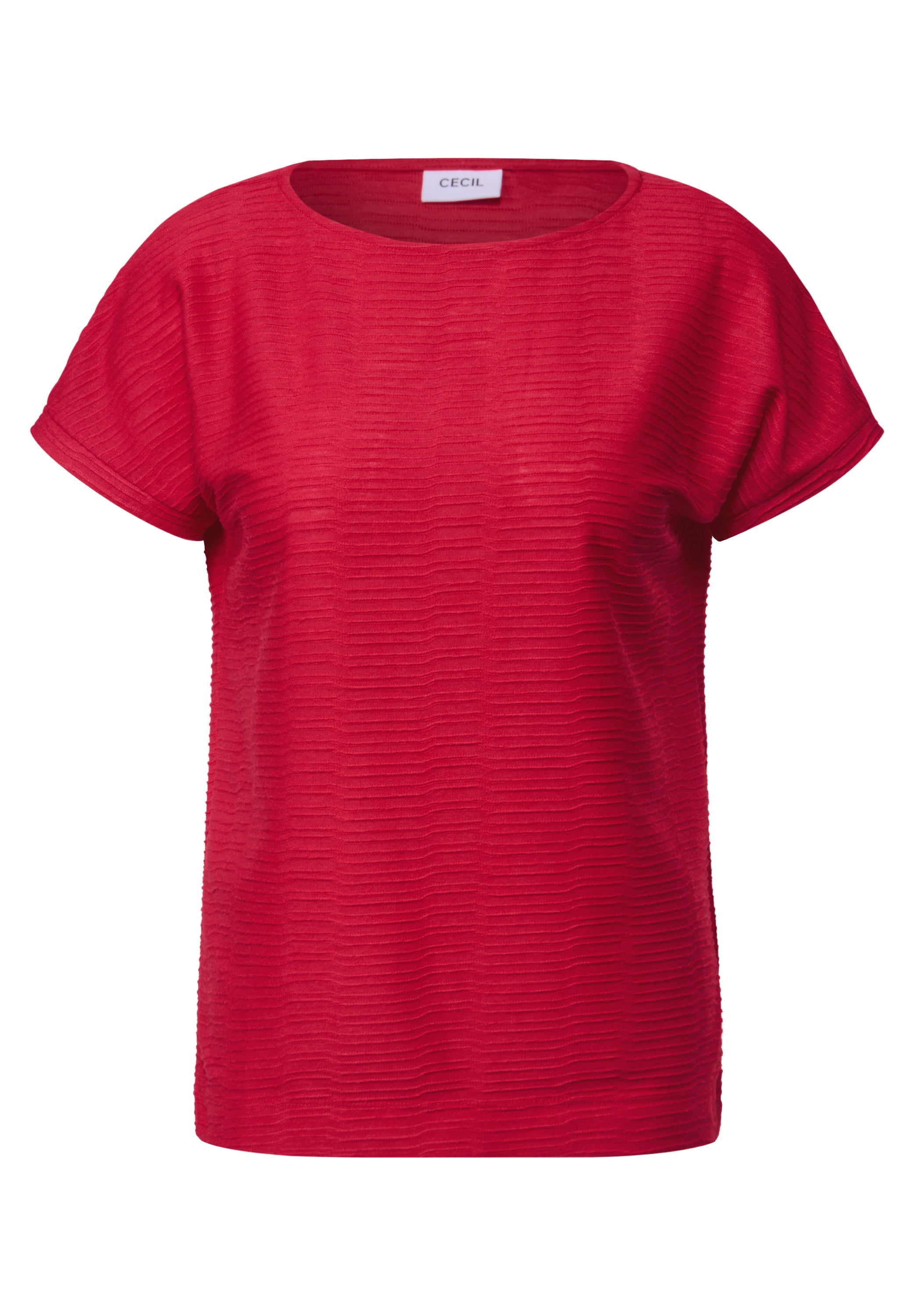 CECIL Strukturiertes U-Boot-Ausschnitt Shirt Damen Vielseitig