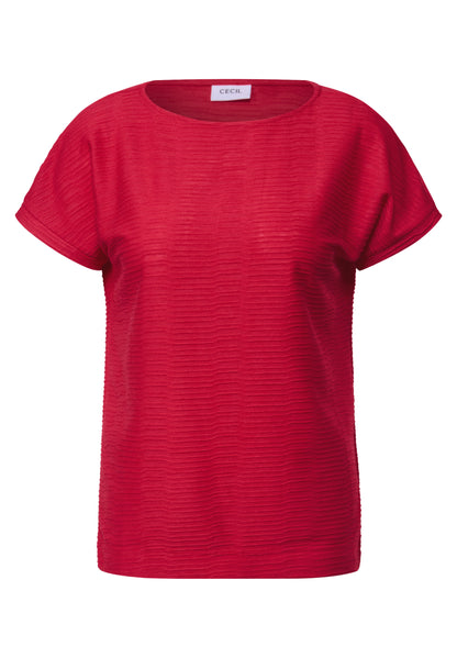 CECIL Strukturiertes U-Boot-Ausschnitt Shirt Damen Vielseitig