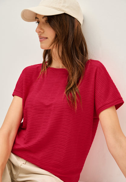 CECIL Strukturiertes U-Boot-Ausschnitt Shirt Damen Vielseitig
