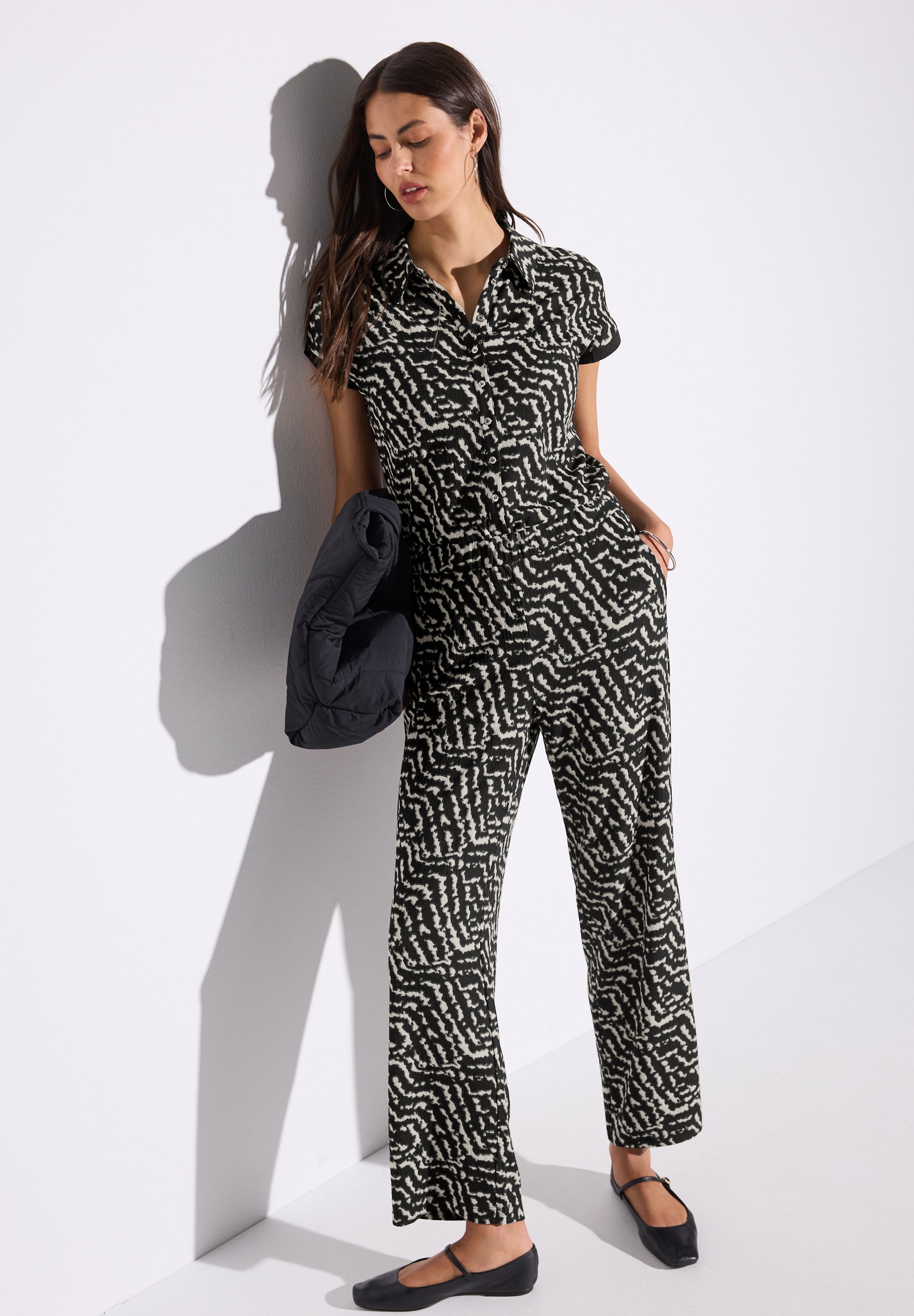 Street One Jumpsuit Damen Grafisches Muster Lockerer Loose Fit