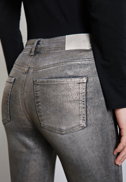 Street One beschichtete Jeans Damen Metallic-Look