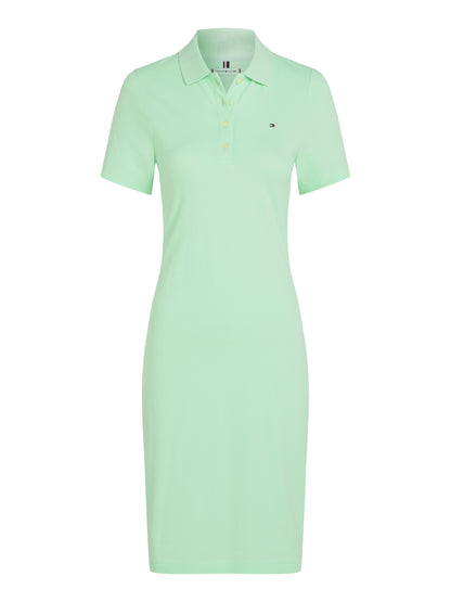 1985 SLIM PIQUE POLO DRESS SS für Damen in Opalgrün