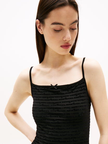 TJW SCRIPT AOP MESH DRESS Damen Sportlich Flexibel