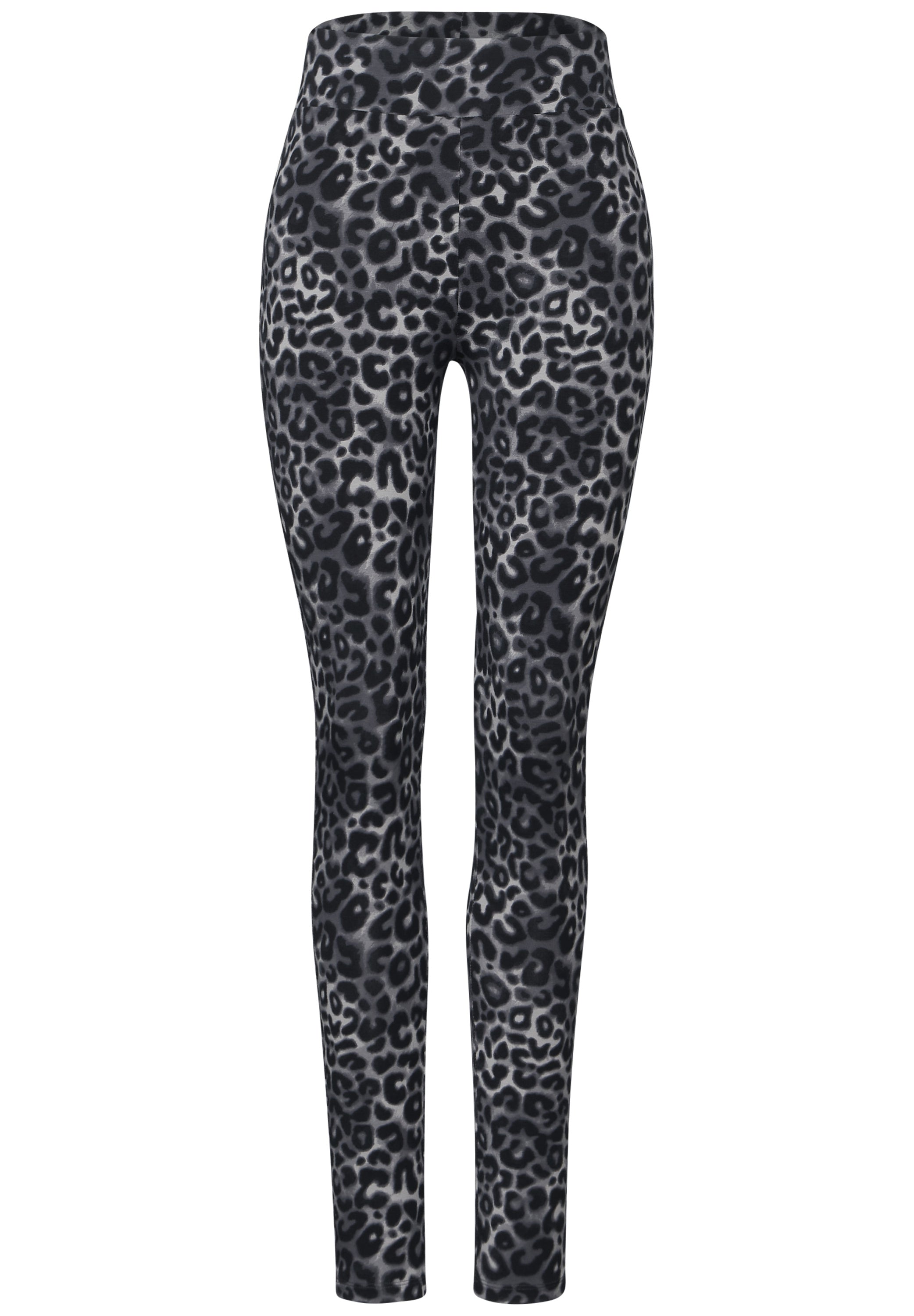Street One Leggings Damen Leo-Print Elastischer Baumwollmix